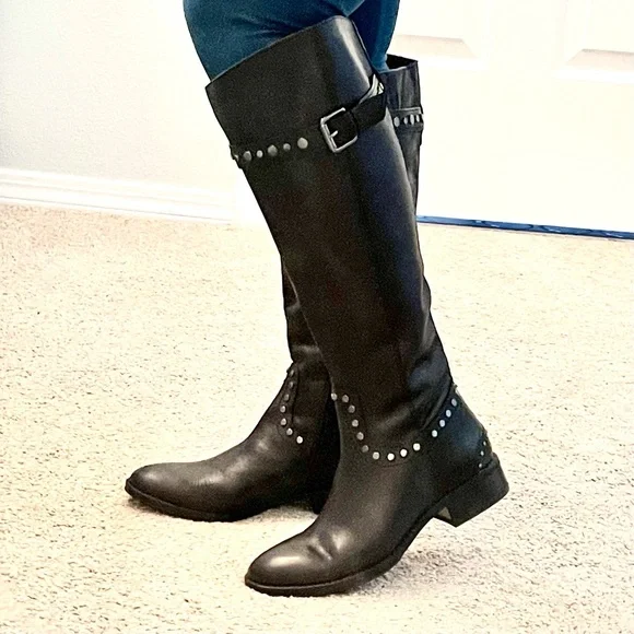 NEW Black Wide Calf Riding Boots Sam Edelman Paxton 2 size 6